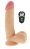 Телесный вибратор-ротатор на присоске Realstuff 7.5Inch Rotating Remote Vibe - 19 см.