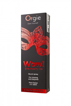 Оральный спрей Orgie Wow! Strawberry Ice Blowjob Spray с охлаждающим и возбуждающим эффектом - 10 мл.