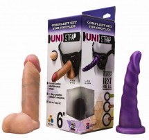 Трусики Harness с двумя насадками Uni strap - 17,5 и 18 см.