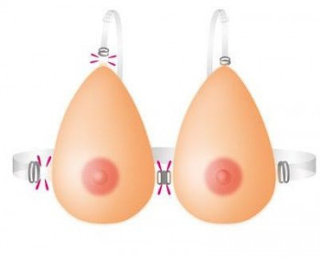 Накладная грудь из силикона Breasts Silicone, телесный