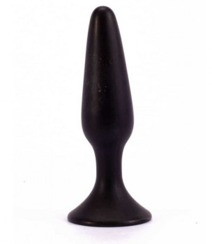 Чёрная анальная пробка с ограничительным основанием Lure ME Silicone Anal Plug - 12,1 см.