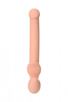 Телесный безремневой страпон Silicone Bendable Strap-On - size S