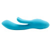 Голубой вибратор Indulgence Frolic Bunny - 18,5 см.