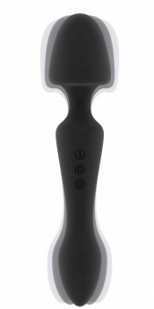 Чёрный двусторонний вибратор Sasha - 22,5 см.